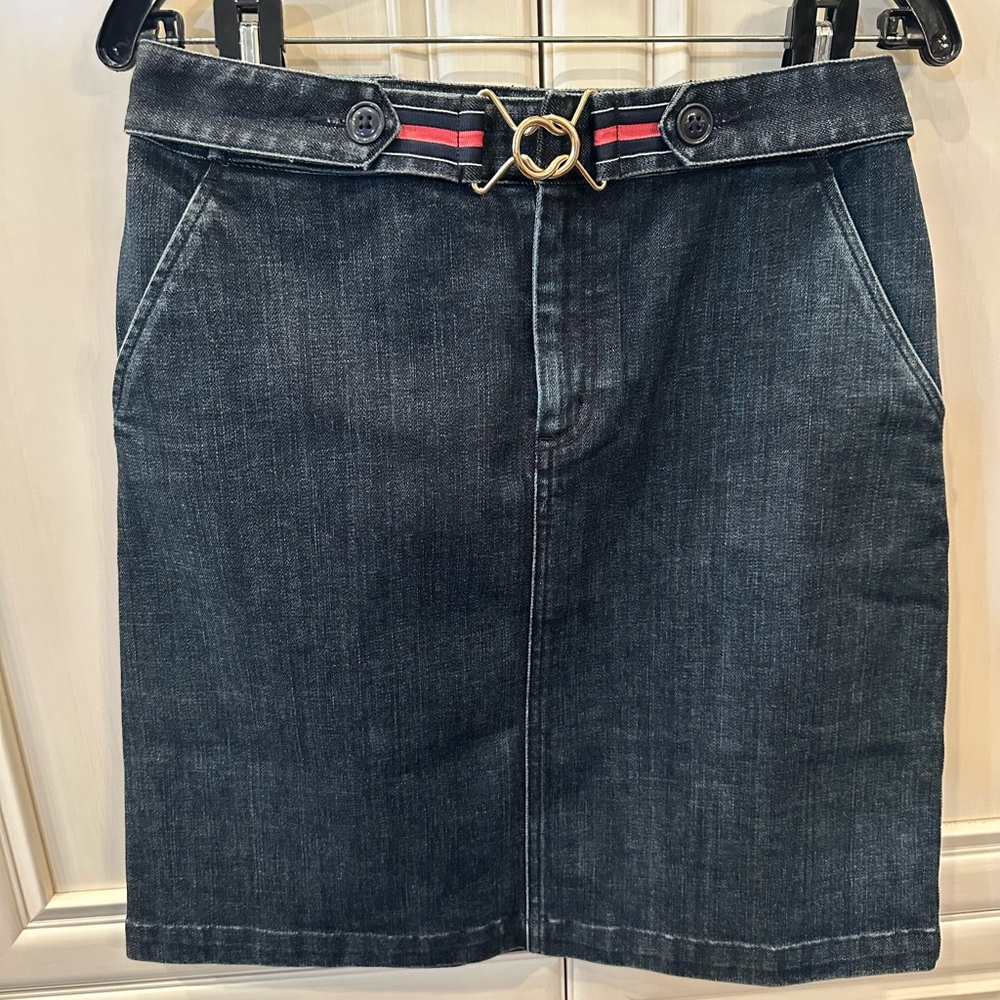NWT Talbots Dark Blue Denim Pencil Skirt, stretch, size 6